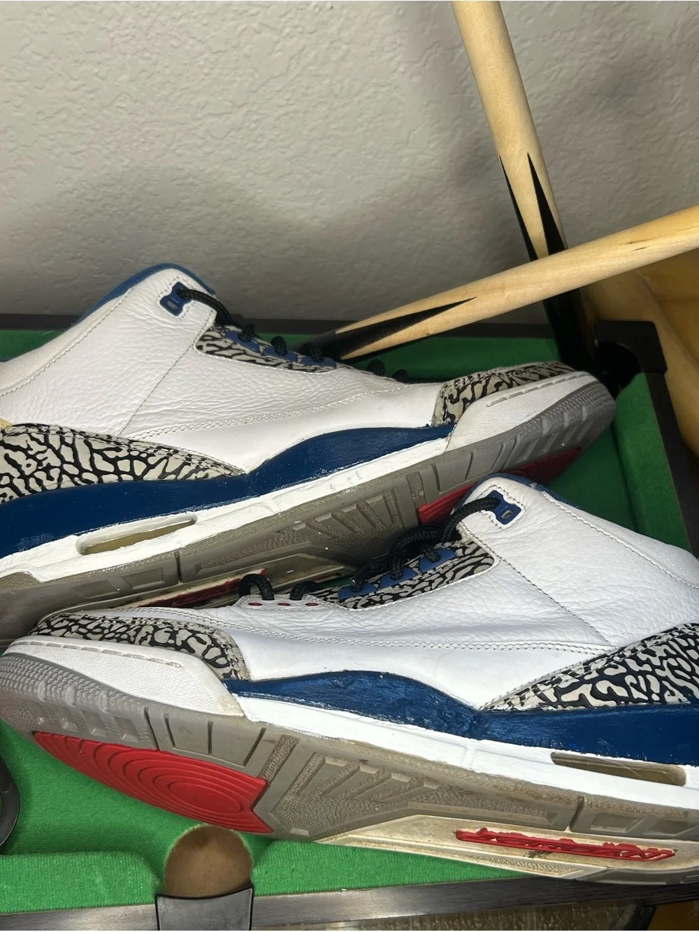 Jordan White/Black Retro Basketball Sneakers with Cement Print 2011